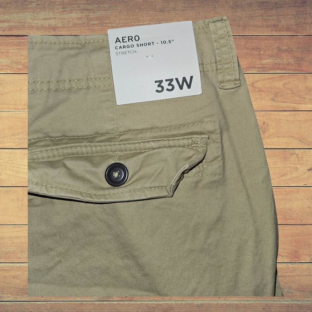 AERO Olive Green Cargo Shorts with Durable Fabric and Relaxed Fit - Picture 4 of 4